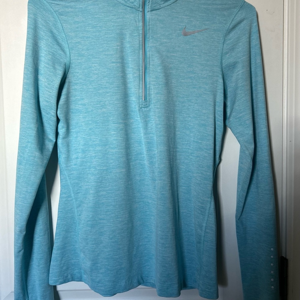 Nike Women's Heather Sky Blue Quarter-Zip Performance Pullover